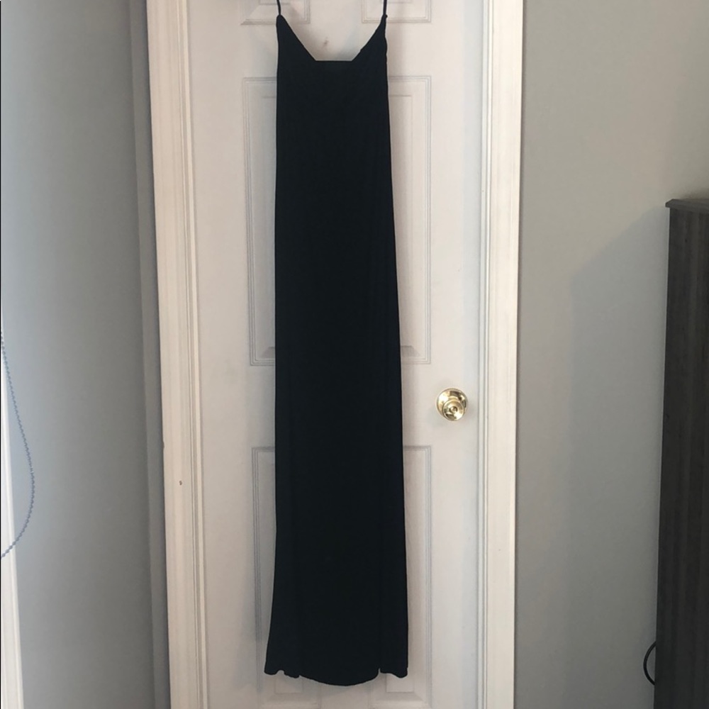 Black strapless maxi dress